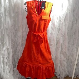 NWT Jones New York M bright scarlet flare dress